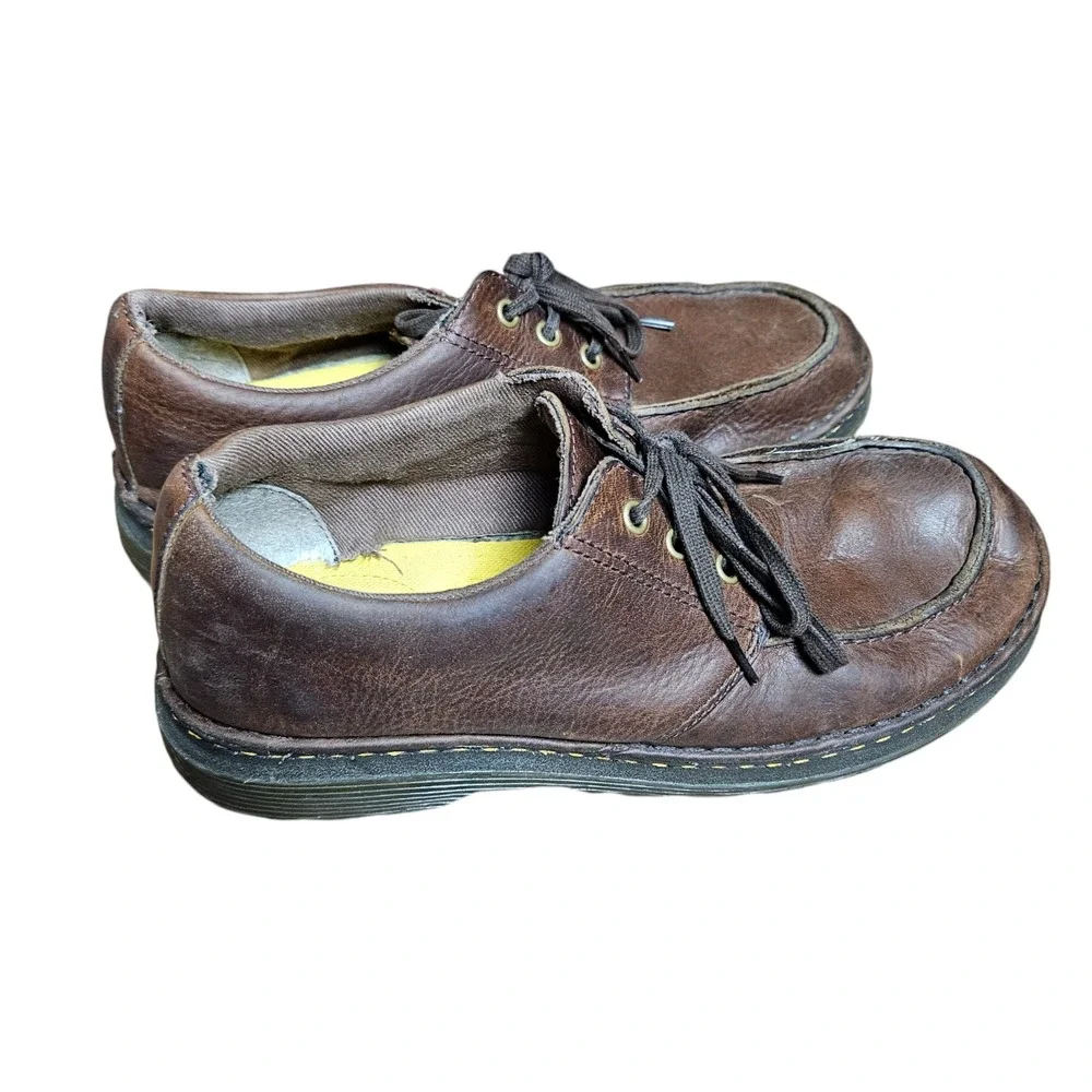 Dr. Martens Lubbock Grizzly Leather Oxford Shoes Dark Brown Mens 10M Vintage Y2K